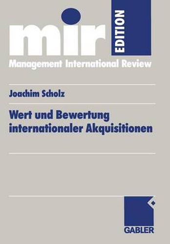 Cover image for Wert Und Bewertung Internationaler Akquisitionen