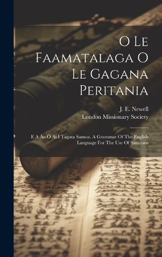 Cover image for O Le Faamatalaga O Le Gagana Peritania