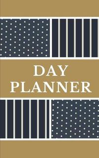 Cover image for Day Planner - Planning My Day - Gold Black Polka Dot Strips Cover