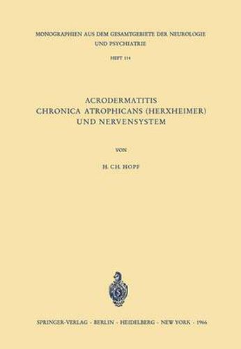 Cover image for Acrodermatitis Chronica Atrophicans (Herxheimer) und Nervensystem