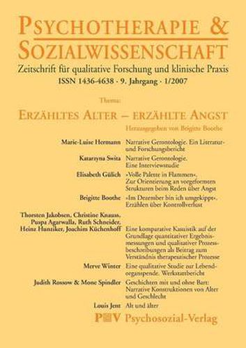 Cover image for Psychotherapie & Sozialwissenschaft 1/2007: Erzahltes Alter - erzahlte Angst