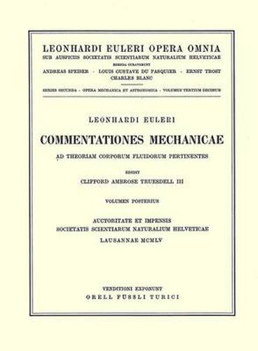 Cover image for Commentationes mechanicae ad theoriam corporum fluidorum pertinentes 2nd part