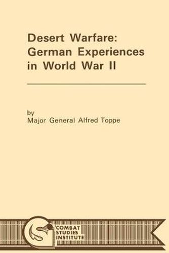 Cover image for Desert Warfare: German Experiences in World War II