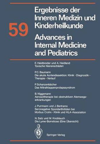 Advances in Internal Medicine and Pediatrics / Ergebnisse Der Inneren Medizin Und Kinderheilkunde: Neue Folge