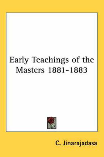 Early Teachings of the Masters 1881-1883