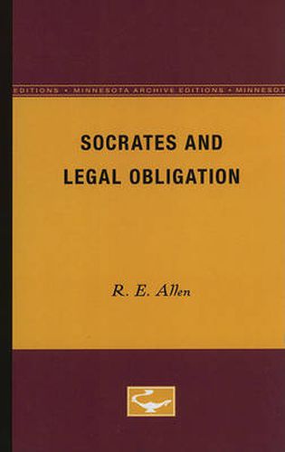 Cover image for Socrates and Legal Obligation