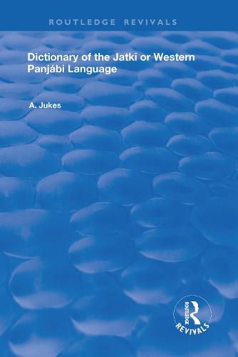 Cover image for Dictionary of the Jatki or Western Panjabi Language