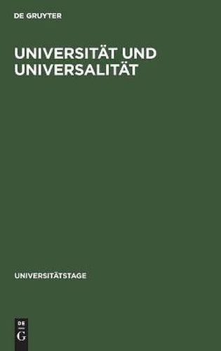 Cover image for Universitat und Universalitat