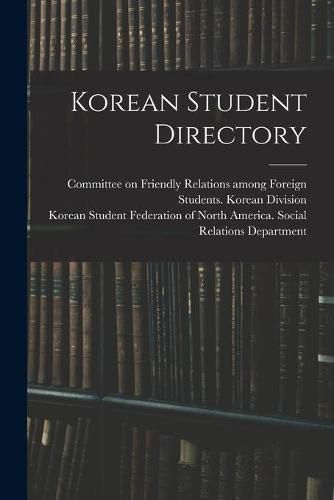 Cover image for Korean Student Directory