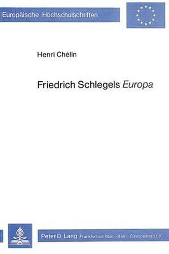 Cover image for Friedrich Schlegels -Europa-