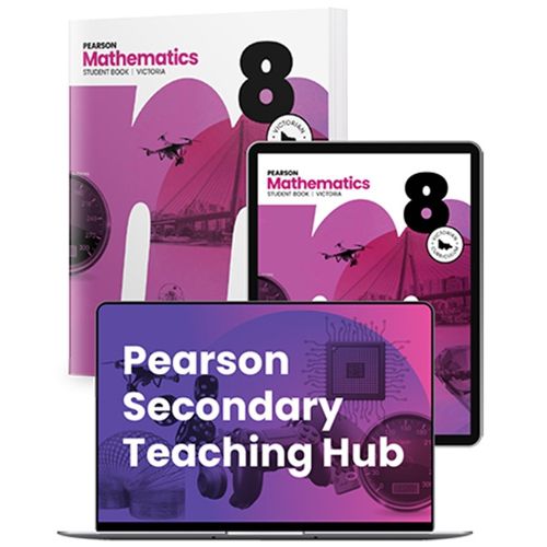 Cover image for Pearson Mathematics 8 Victoria Student Book, eBook and Hub