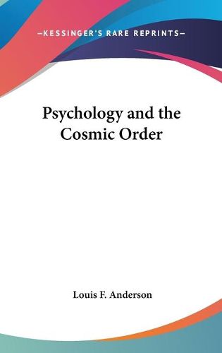 Cover image for Psychology and the Cosmic Order