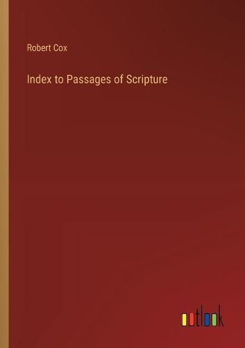 Cover image for Index to Passages of Scripture
