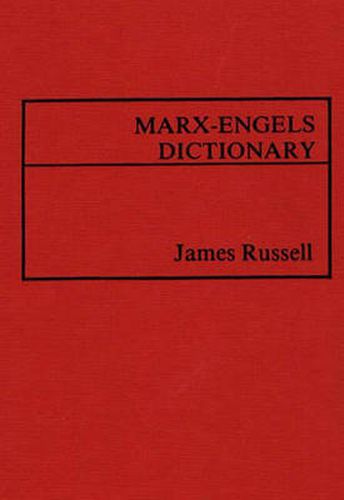 Cover image for Marx-Engels Dictionary