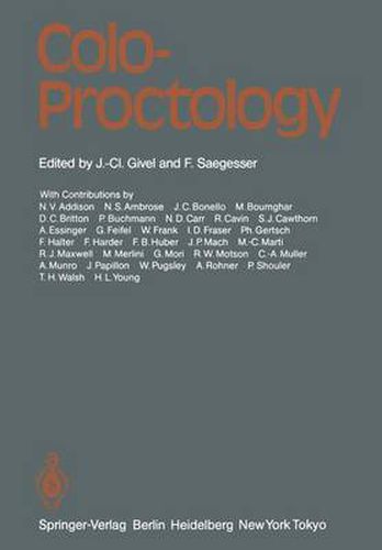 Cover image for Colo-Proctology: Proceedings of the Anglo-Swiss Colo-Proctology Meeting, Lausanne, May 19/20, 1983