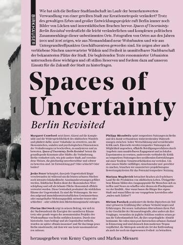 Cover image for Spaces of Uncertainty - Berlin revisited: Potenziale urbaner Nischen