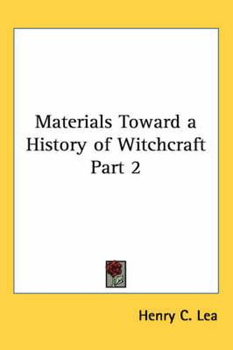 Cover image for Materials Toward a History of Witchcraft Part 2