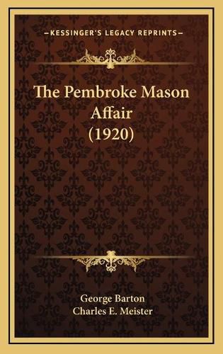 Cover image for The Pembroke Mason Affair (1920)