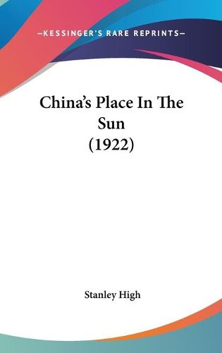 Cover image for China's Place in the Sun (1922)
