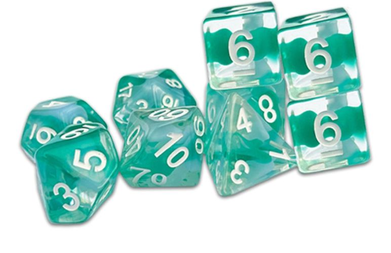 Thracian Azure Swirl Dice - Traditional 9-set