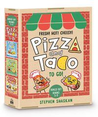 Cover image for Pizza and Taco To Go! 3-Book Boxed Set: Pizza and Taco: Who's the Best?; Pizza and Taco: Best Party Ever!; Pizza and Taco Super-Awesome Comic!