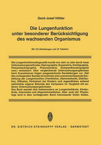 Die Lungenfunktion Unter Besonderer Berucksichtigung Des Wachsenden Organismus