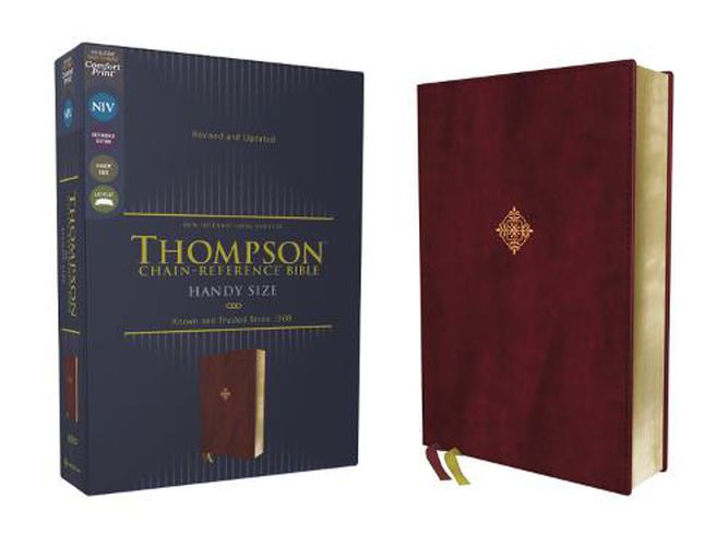 Cover image for NIV, Thompson Chain-Reference Bible, Handy Size, Leathersoft, Burgundy, Red Letter, Comfort Print