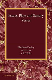 Cover image for Essays, Plays and Sundry Verses