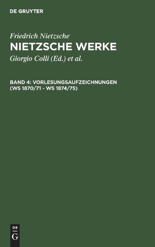 Cover image for Vorlesungsaufzeichnungen (Ws 1870/71 - Ws 1874/75)