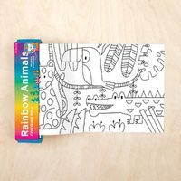 Cover image for Rainbow Animals Mini Coloring Roll