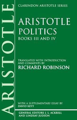 Cover image for Politics: Books III and IV