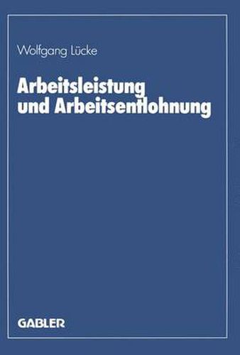 Cover image for Arbeitsleistung und Arbeitsentlohnung