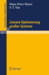 Cover image for Lineare Optimierung Grosser Systeme