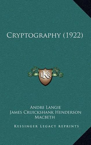 Cover image for Cryptography (1922)