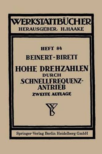 Cover image for Hohe Drehzahlen Durch Schnellfrequenz-Antrieb