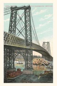 Cover image for Vintage Journal Boat on Fire under Williamsburg Bridge, New York City