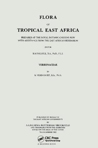 Cover image for Flora of Tropical East Africa - Verbenaceae (1992)