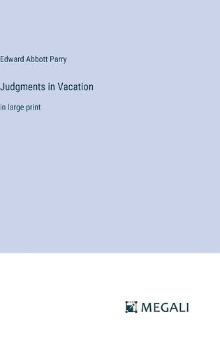 Cover image for Judgments in Vacation