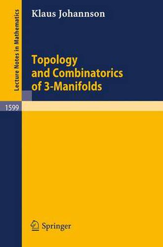 Cover image for Topology and Combinatorics of 3-Manifolds