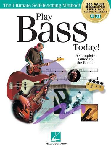 Cover image for Play Bass Today! All-in-One Beginner's Pack: Includes Book 1, Book 2, Audio & Video