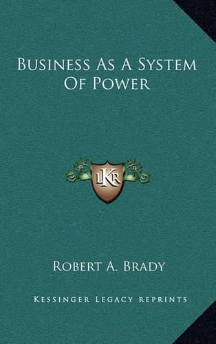 Cover image for Business as a System of Power