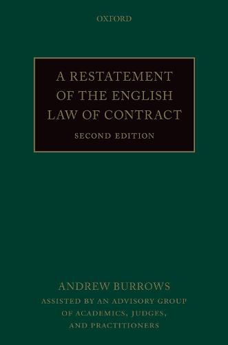 Cover image for A Restatement of the English Law of Contract