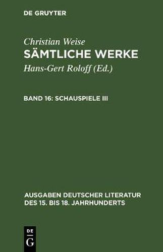 Cover image for Schauspiele III