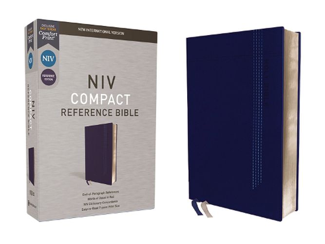 Cover image for NIV, Reference Bible, Compact, Leathersoft, Blue, Red Letter, Comfort Print
