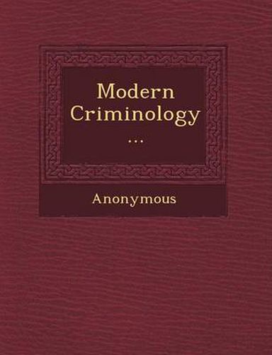 Cover image for Modern Criminology...