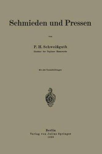 Cover image for Schmieden Und Pressen