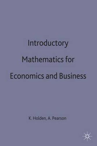 Cover image for Introductory Mathematics for Economics and Business