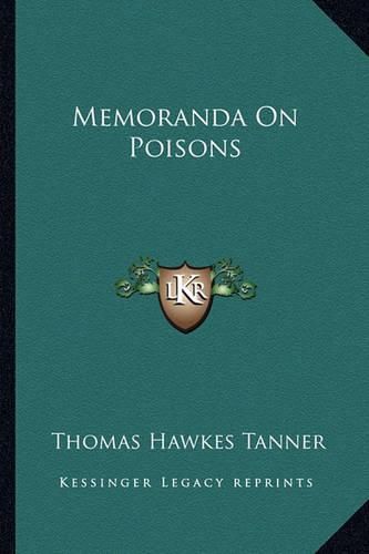 Cover image for Memoranda on Poisons