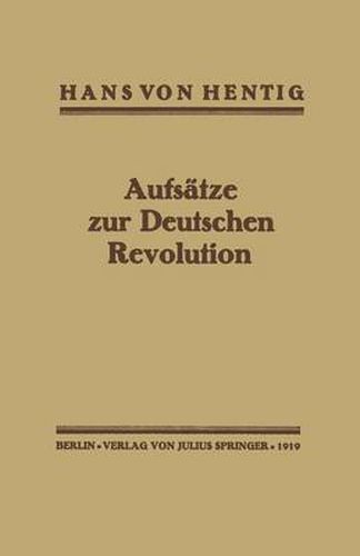 Cover image for Aufsatze Zur Deutschen Revolution