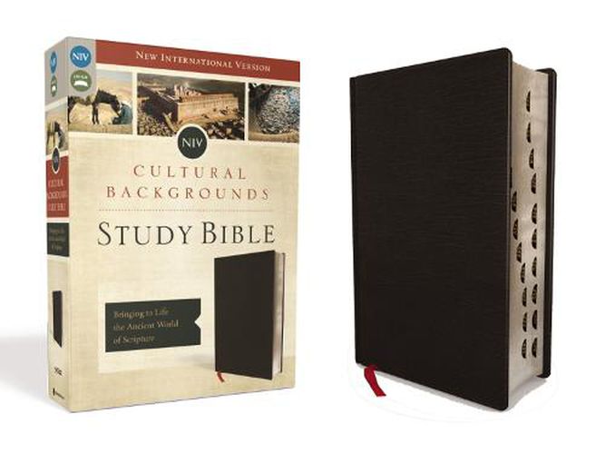 NIV, Cultural Backgrounds Study Bible, Bonded Leather, Black, Red Letter, Thumb Indexed: Bringing to Life the Ancient World of Scripture